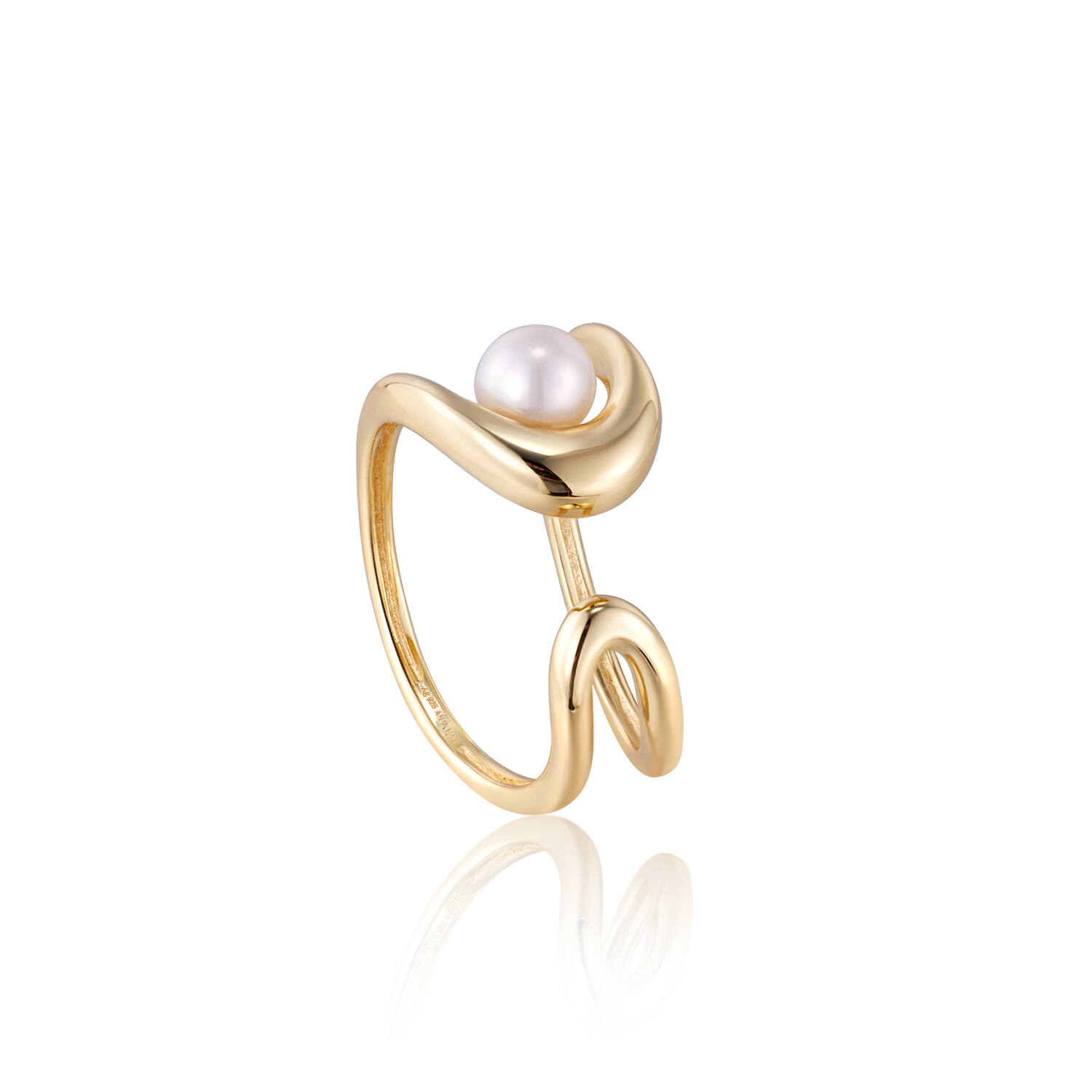  Pearl Power - Ringen met steen - Zilver / 14kt GP - Parel
